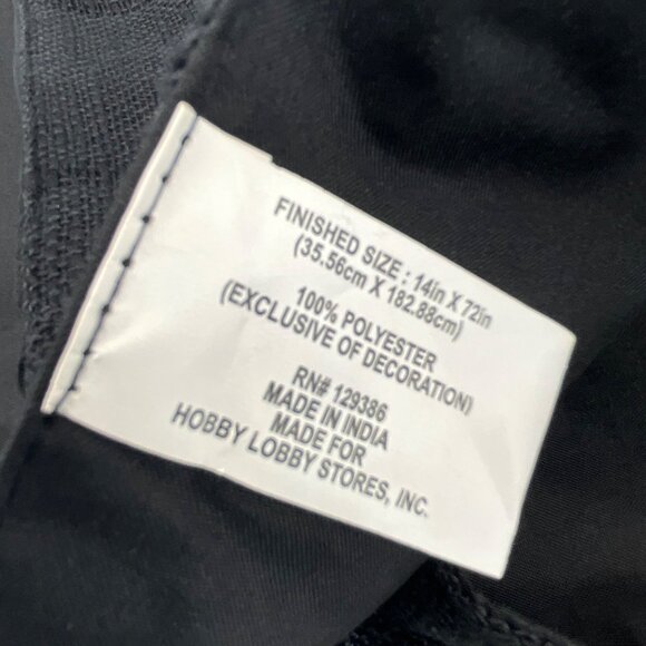 New Black Polyester Table Runner With Tassels 14x72 Inches - Picture 3 of 3